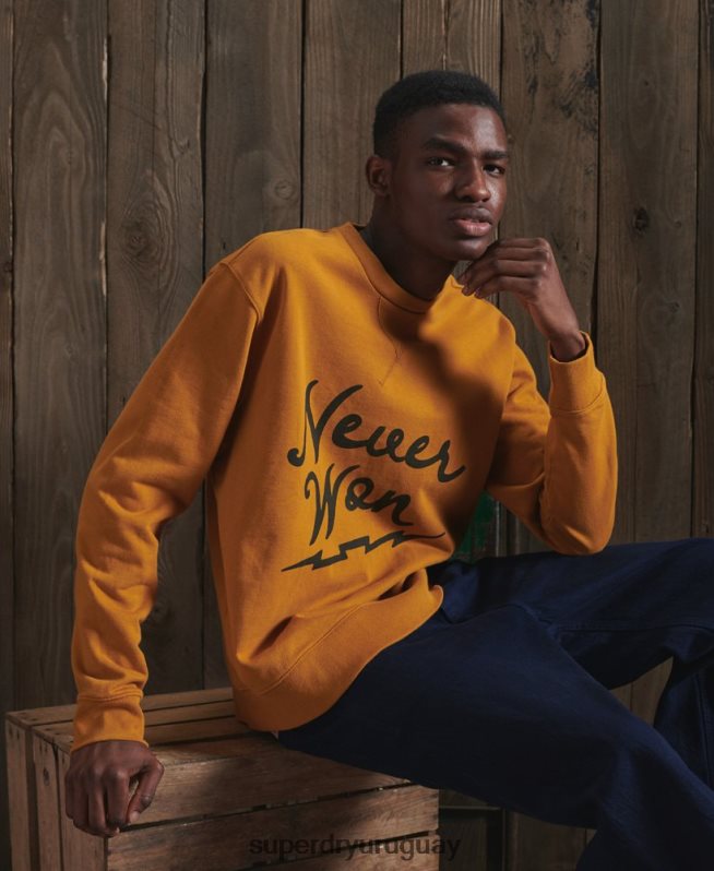uy Superdry hombres sudadera con gráfico seco de edición limitada amarillo DT2N8Z5235 ropa