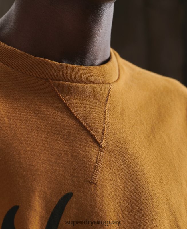 uy Superdry hombres sudadera con gráfico seco de edición limitada amarillo DT2N8Z5235 ropa