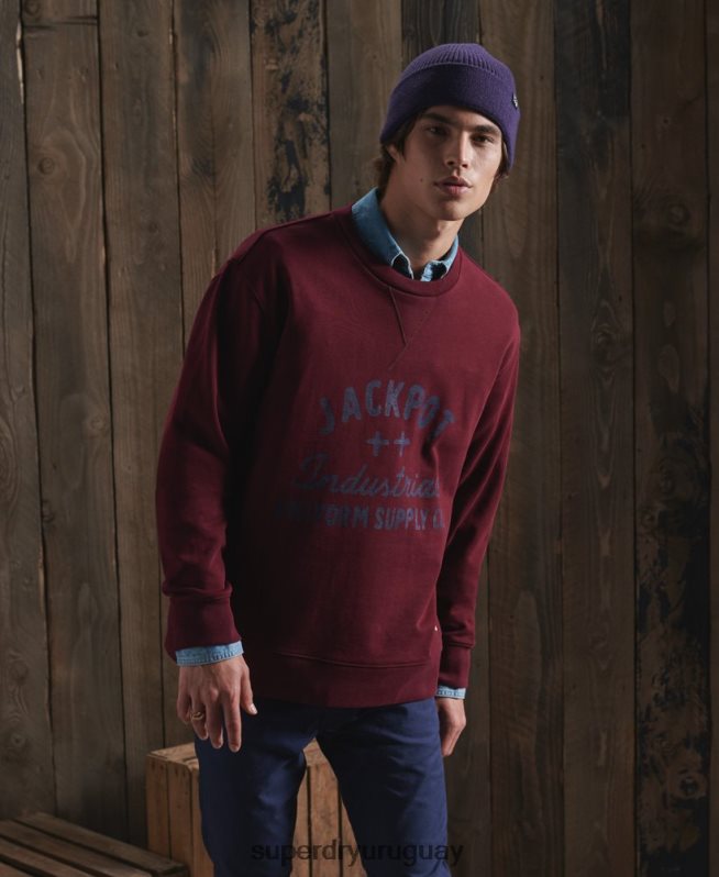 uy Superdry hombres sudadera con gráfico seco de edición limitada rojo DT2N8Z5236 ropa