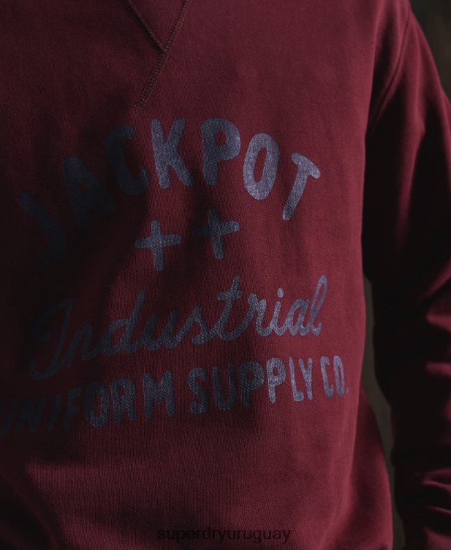 uy Superdry hombres sudadera con gráfico seco de edición limitada rojo DT2N8Z5236 ropa