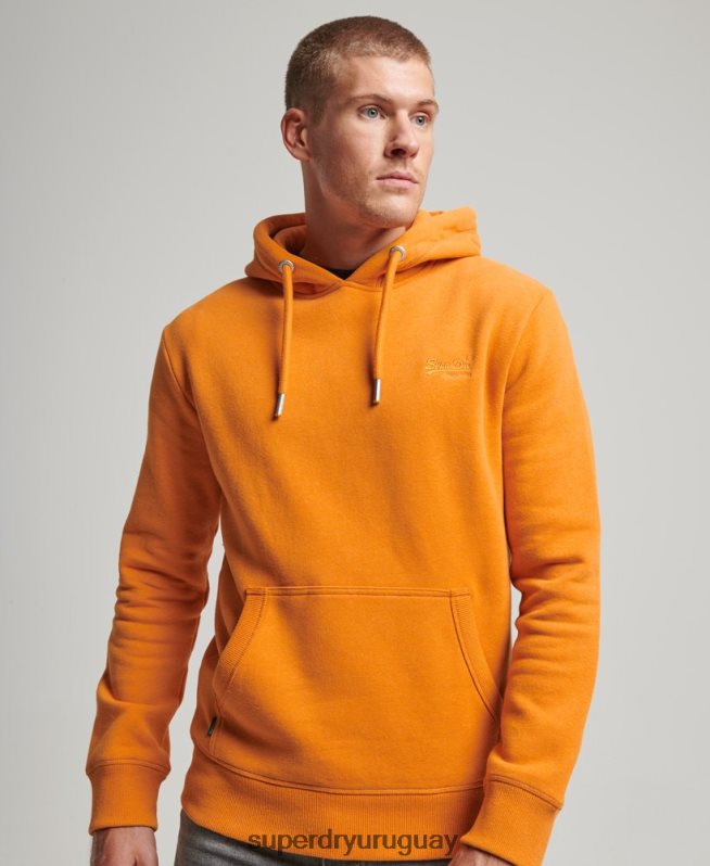 uy Superdry hombres sudadera con logo bordado amarillo DT2N8Z650 ropa