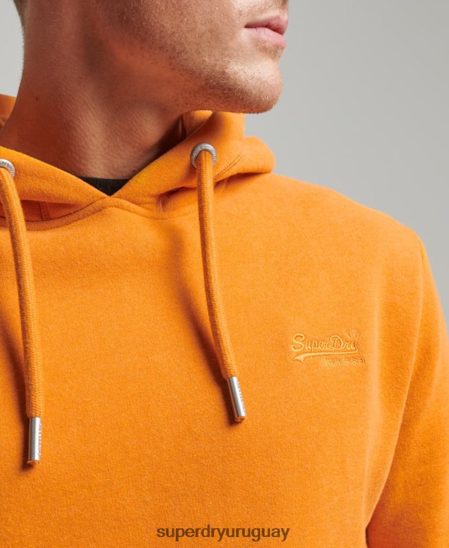 uy Superdry hombres sudadera con logo bordado amarillo DT2N8Z650 ropa