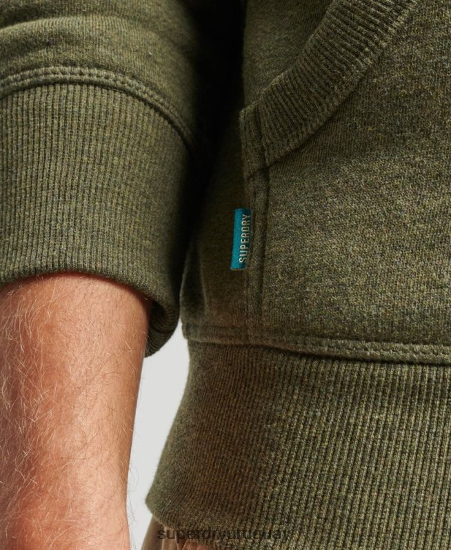 uy Superdry hombres sudadera con logo bordado caqui DT2N8Z625 ropa