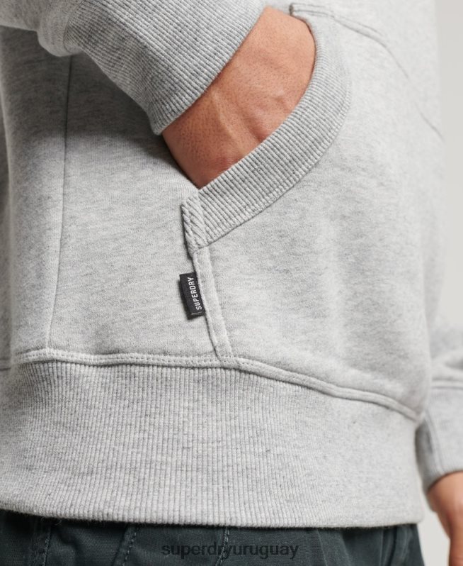 uy Superdry hombres sudadera con logo bordado gris DT2N8Z477 ropa