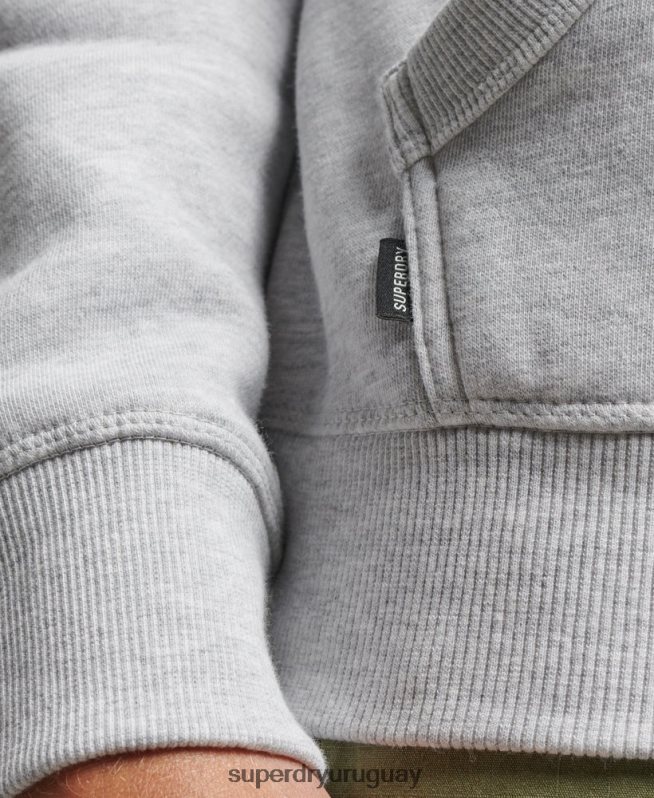 uy Superdry hombres sudadera con logo bordado gris claro DT2N8Z460 ropa