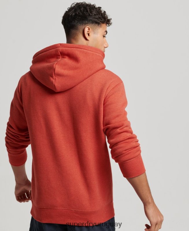 uy Superdry hombres sudadera con logo bordado naranja DT2N8Z791 ropa