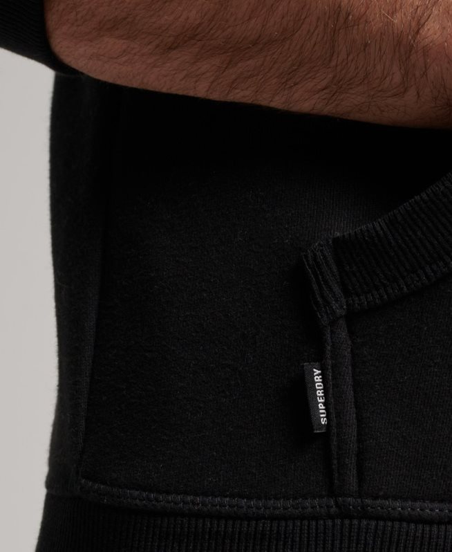 uy Superdry hombres sudadera con logo bordado negro DT2N8Z685 ropa