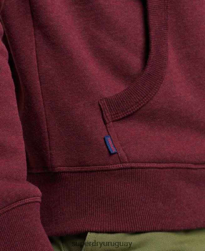 uy Superdry hombres sudadera con logo bordado rojo DT2N8Z455 ropa
