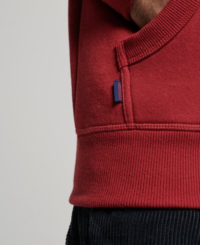 uy Superdry hombres sudadera con logo bordado rojo DT2N8Z738 ropa