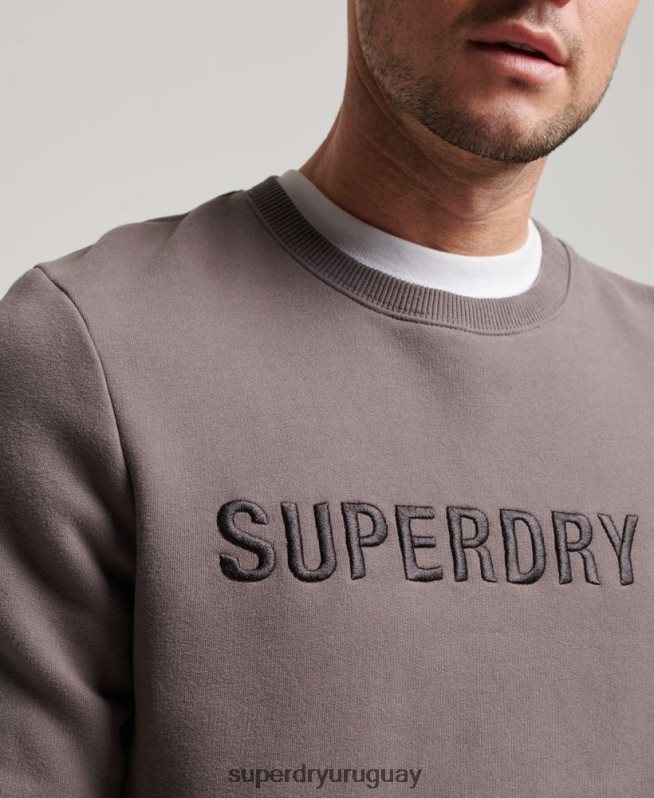 uy Superdry hombres sudadera con logo de corporación gris oscuro DT2N8Z5203 ropa