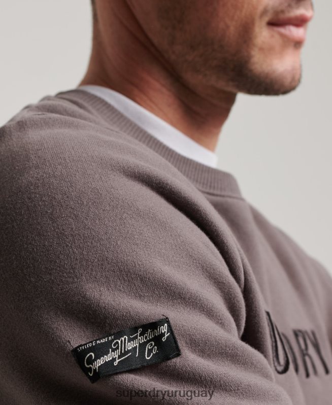 uy Superdry hombres sudadera con logo de corporación gris oscuro DT2N8Z5203 ropa