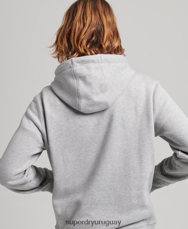 uy Superdry hombres sudadera con logo y apliques apilados gris DT2N8Z5115 ropa