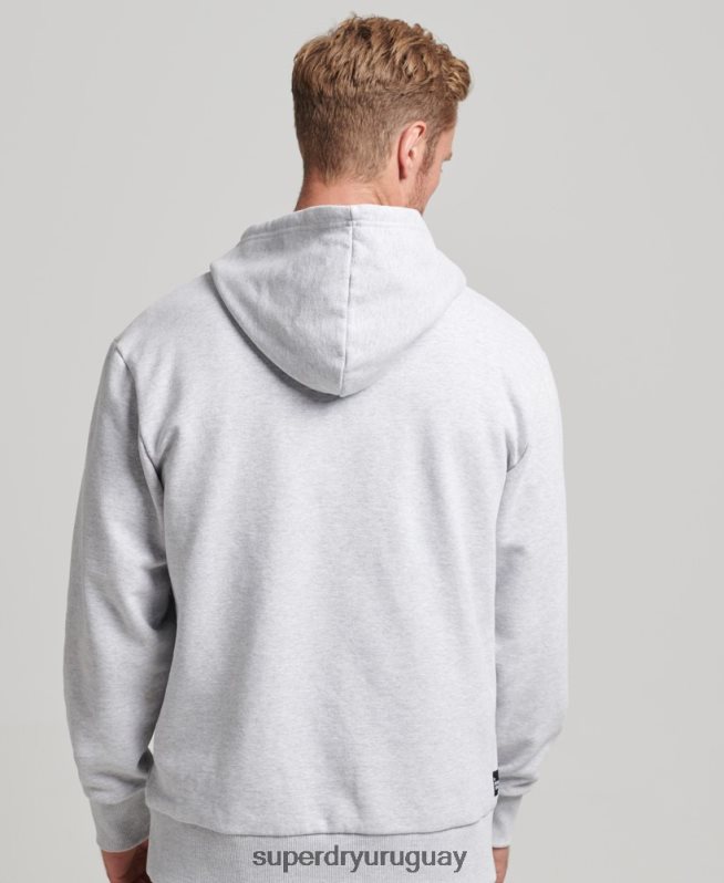 uy Superdry hombres sudadera con micro lateral reciclado gris claro DT2N8Z5014 ropa