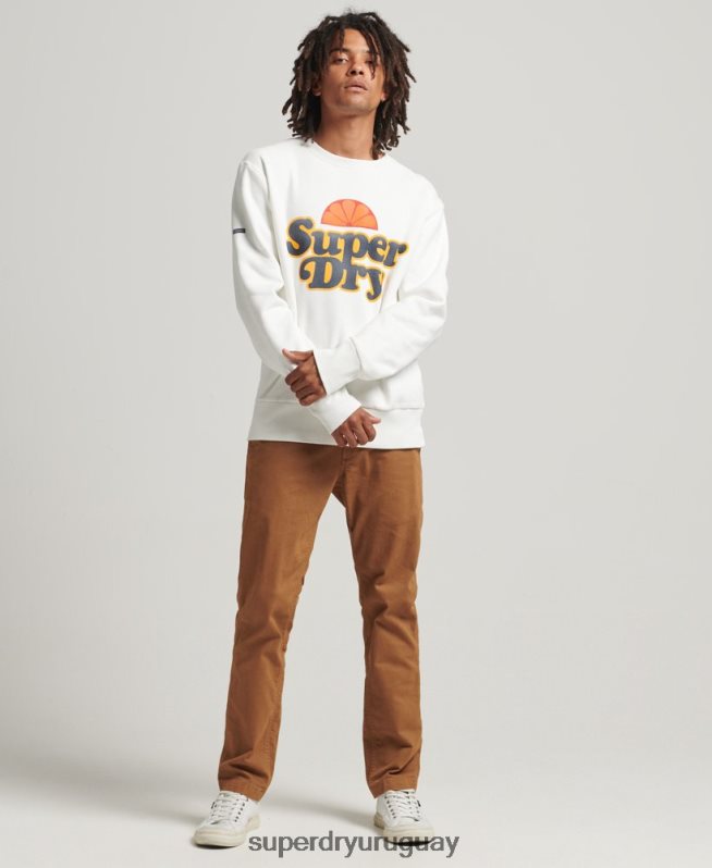 uy Superdry hombres sudadera cooper nostalgia crew crema DT2N8Z5051 ropa