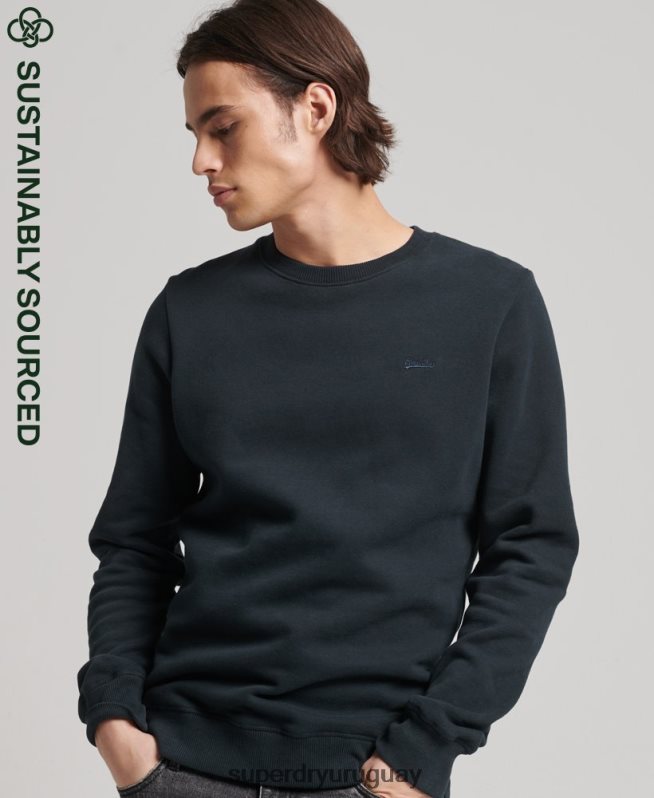 uy Superdry hombres sudadera de algodón orgánico con logo vintage Armada DT2N8Z664 ropa