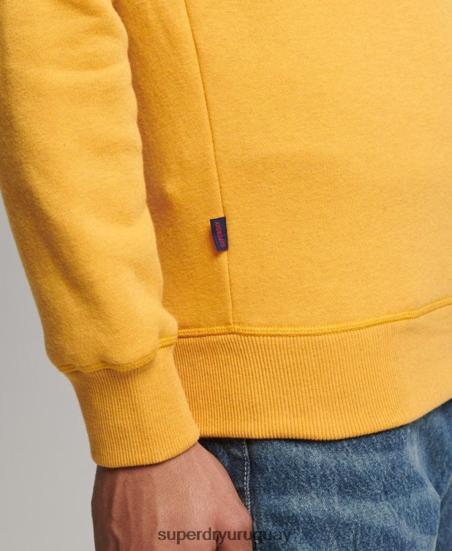 uy Superdry hombres sudadera de algodón orgánico con logo vintage amarillo DT2N8Z5068 ropa