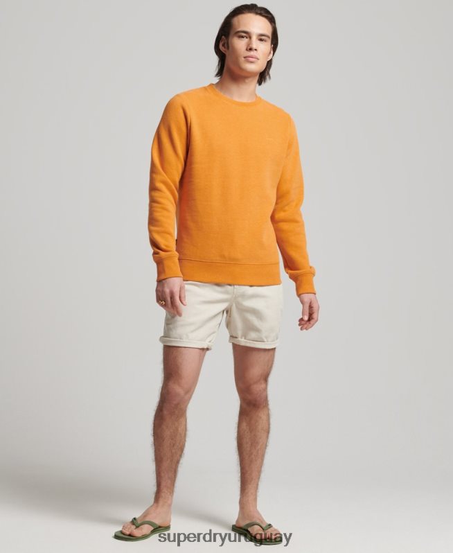 uy Superdry hombres sudadera de algodón orgánico con logo vintage amarillo DT2N8Z694 ropa