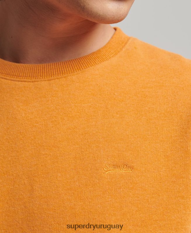 uy Superdry hombres sudadera de algodón orgánico con logo vintage amarillo DT2N8Z694 ropa