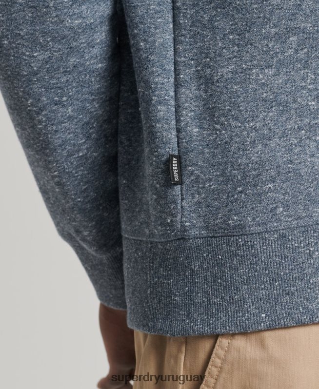 uy Superdry hombres sudadera de algodón orgánico con logo vintage azul DT2N8Z844 ropa