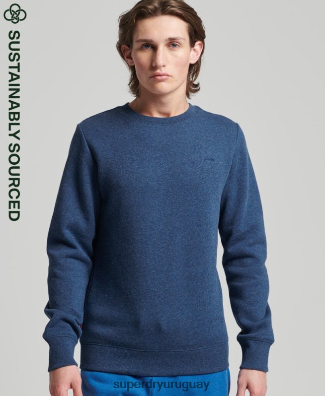 uy Superdry hombres sudadera de algodón orgánico con logo vintage azul DT2N8Z888 ropa