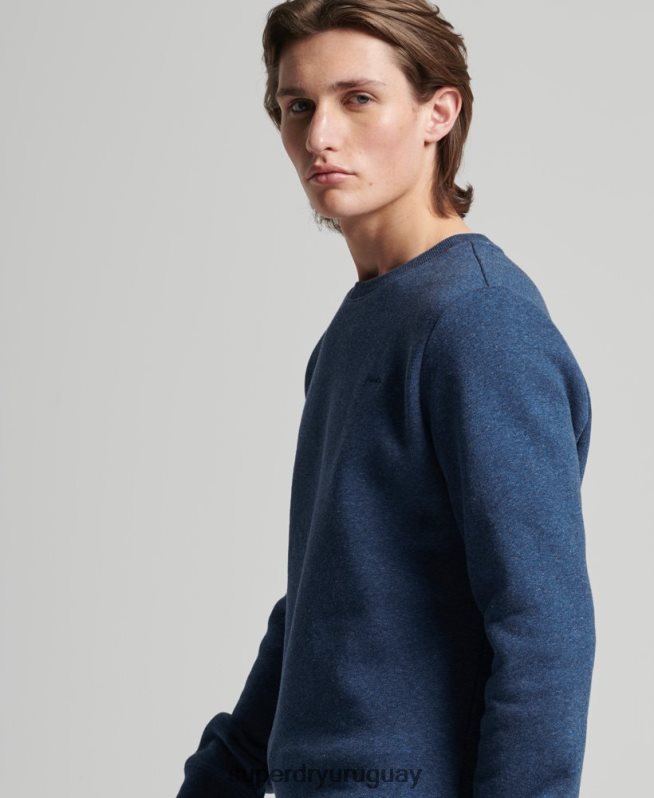 uy Superdry hombres sudadera de algodón orgánico con logo vintage azul DT2N8Z888 ropa
