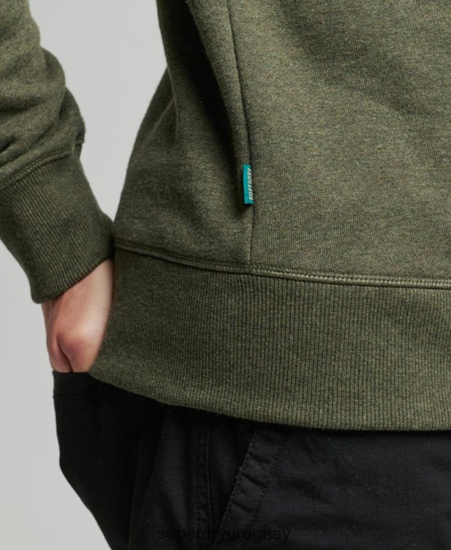 uy Superdry hombres sudadera de algodón orgánico con logo vintage caqui DT2N8Z558 ropa