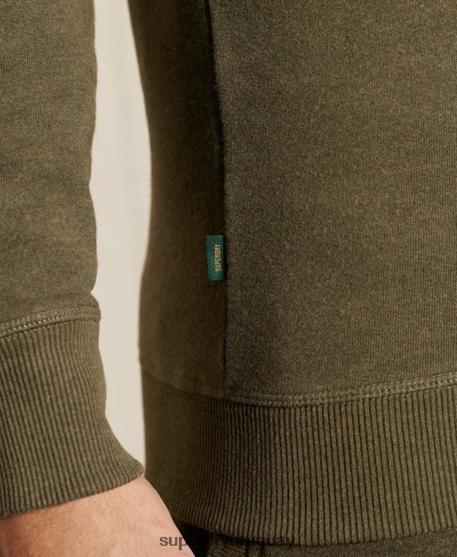 uy Superdry hombres sudadera de algodón orgánico con logo vintage caqui DT2N8Z865 ropa
