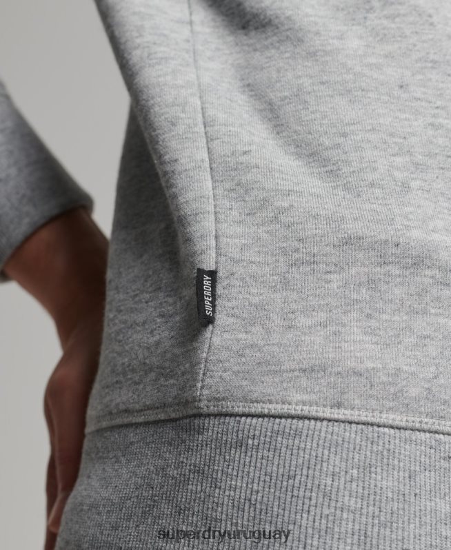 uy Superdry hombres sudadera de algodón orgánico con logo vintage gris DT2N8Z528 ropa