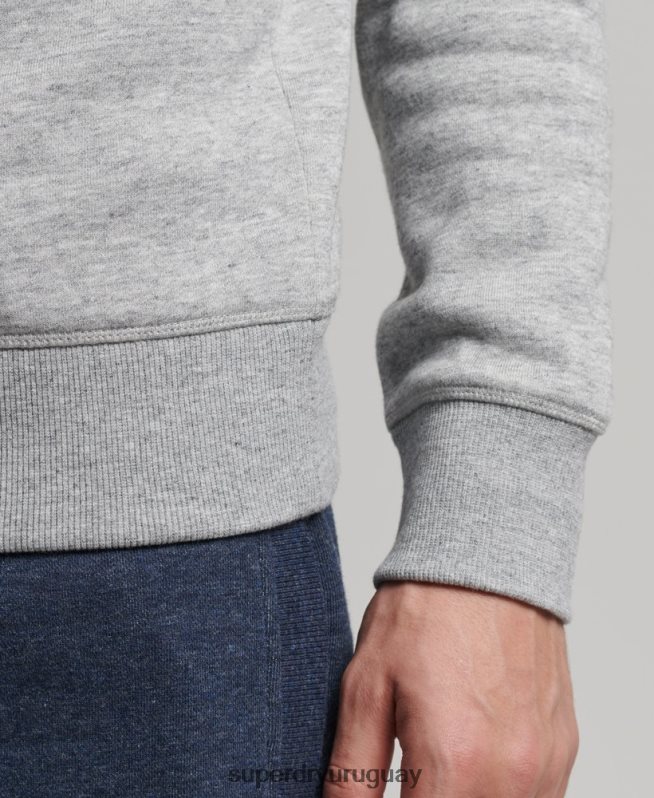uy Superdry hombres sudadera de algodón orgánico con logo vintage gris DT2N8Z528 ropa