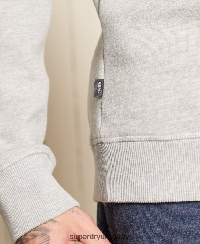 uy Superdry hombres sudadera de algodón orgánico con logo vintage gris DT2N8Z663 ropa