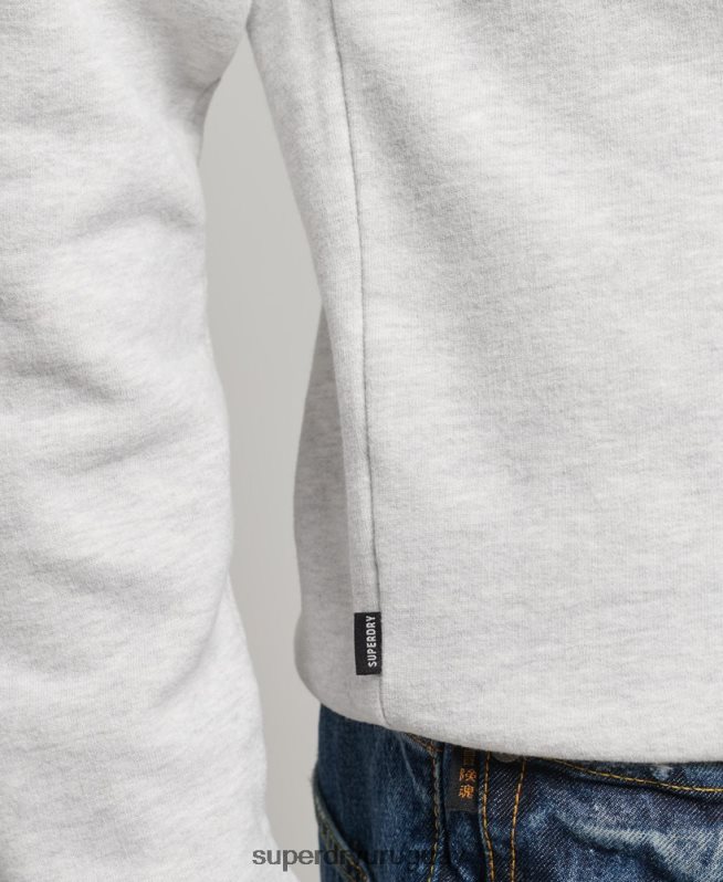 uy Superdry hombres sudadera de algodón orgánico con logo vintage gris claro DT2N8Z772 ropa