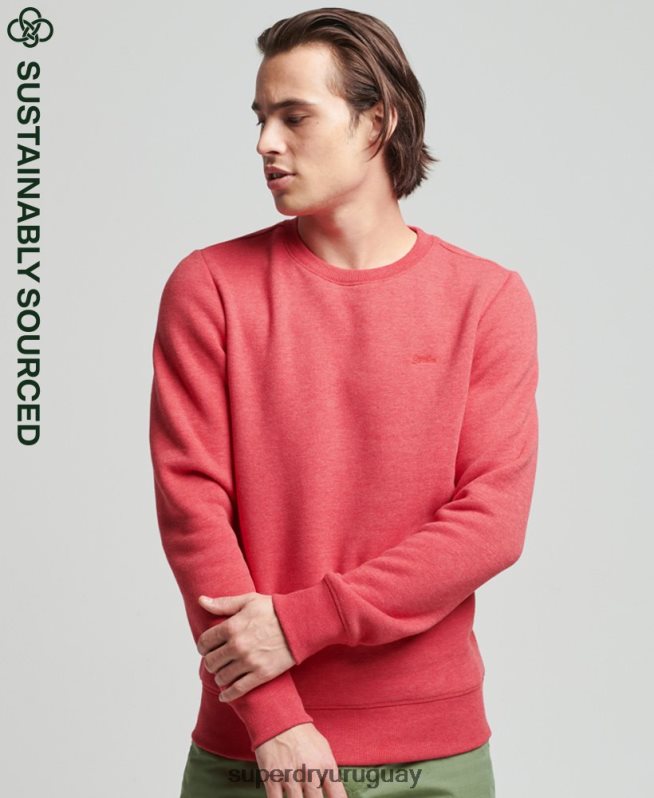 uy Superdry hombres sudadera de algodón orgánico con logo vintage rojo DT2N8Z5124 ropa