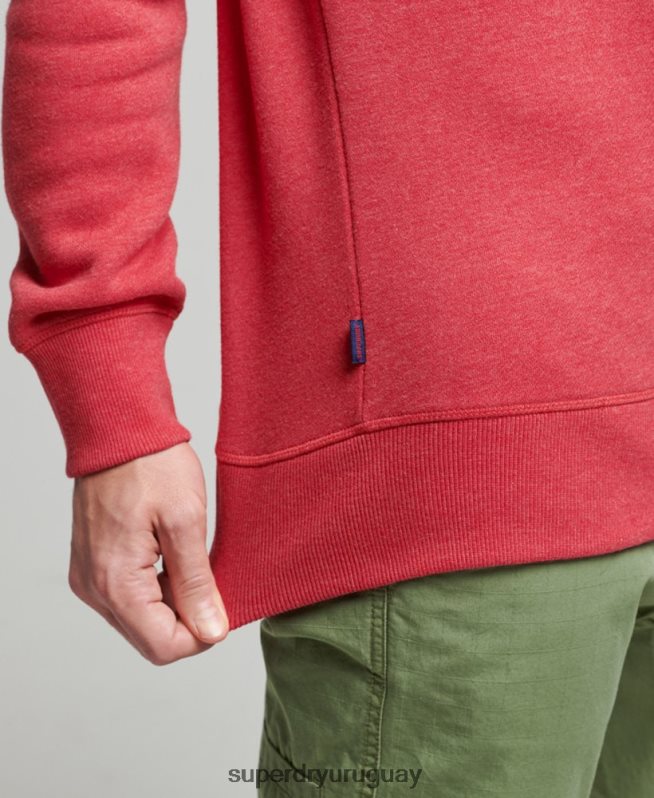 uy Superdry hombres sudadera de algodón orgánico con logo vintage rojo DT2N8Z5124 ropa