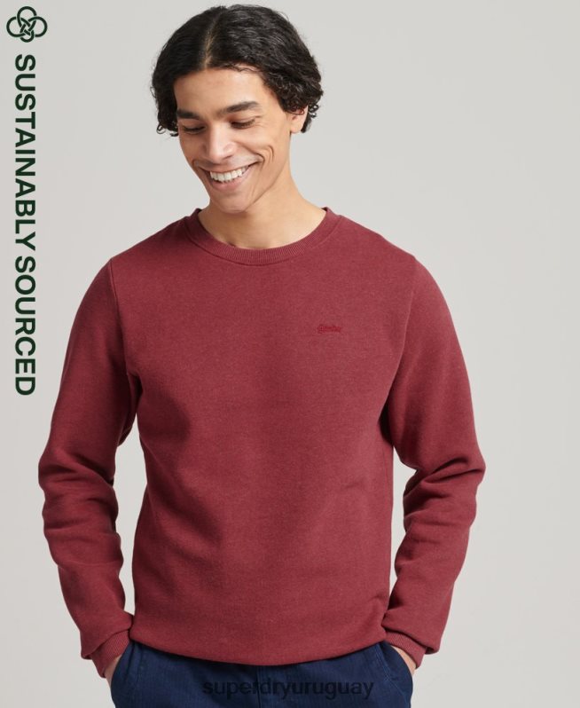uy Superdry hombres sudadera de algodón orgánico con logo vintage rojo DT2N8Z662 ropa