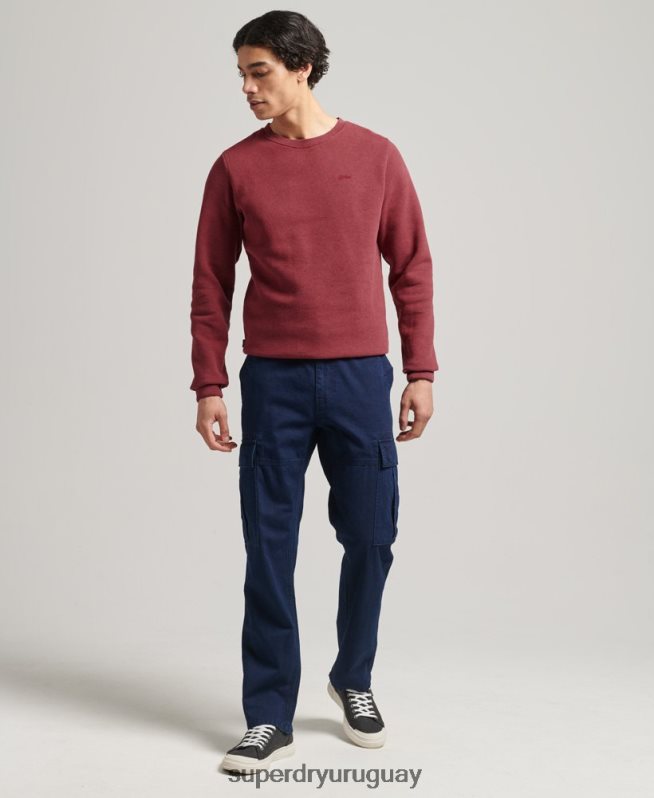 uy Superdry hombres sudadera de algodón orgánico con logo vintage rojo DT2N8Z662 ropa