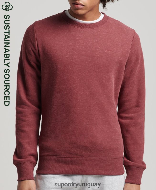 uy Superdry hombres sudadera de algodón orgánico con logo vintage rojo DT2N8Z725 ropa