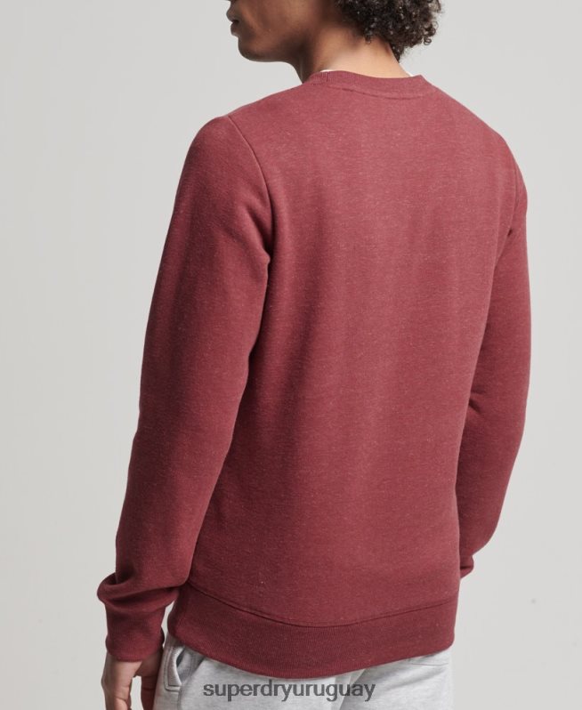 uy Superdry hombres sudadera de algodón orgánico con logo vintage rojo DT2N8Z725 ropa