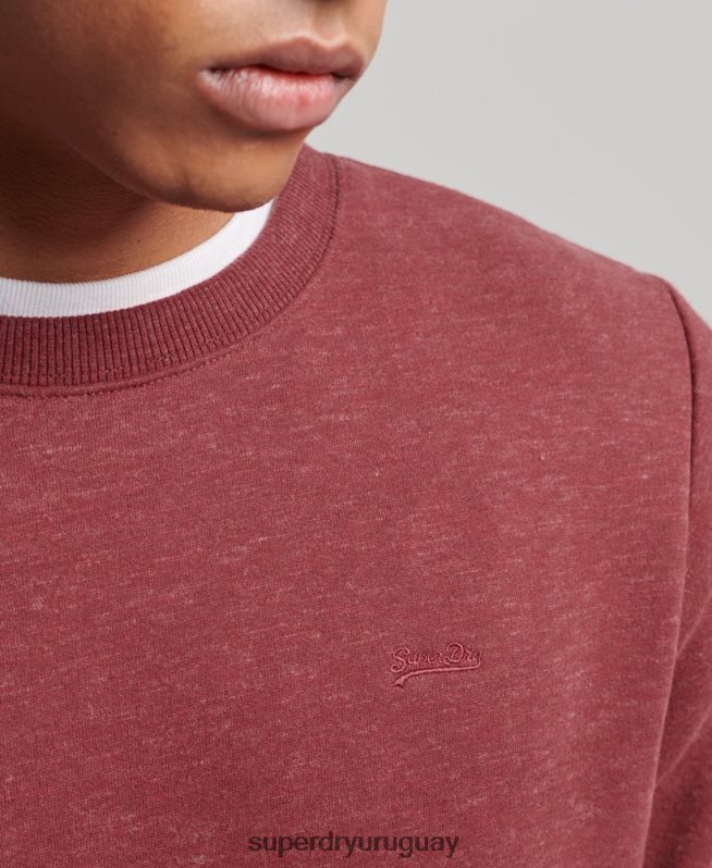 uy Superdry hombres sudadera de algodón orgánico con logo vintage rojo DT2N8Z725 ropa
