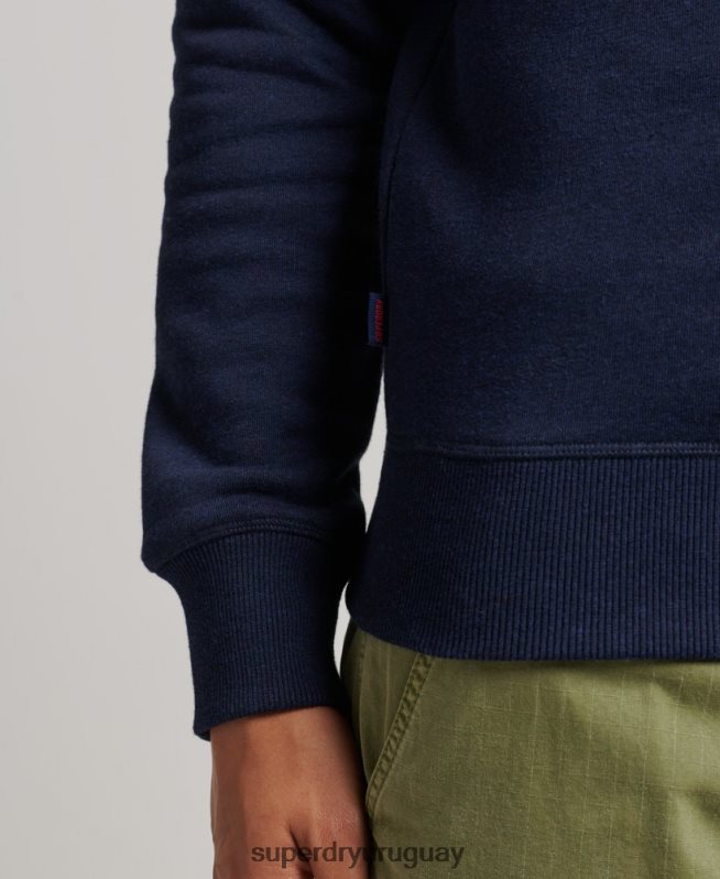 uy Superdry hombres sudadera de algodón orgánico con media cremallera y logo esencial Armada DT2N8Z5062 ropa
