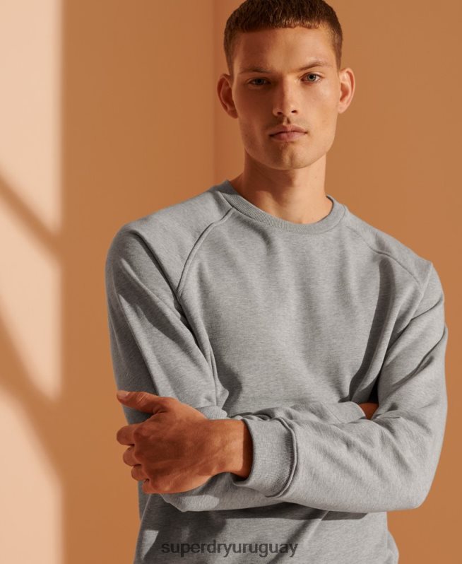 uy Superdry hombres sudadera de algodón orgánico de edición limitada gris claro DT2N8Z5220 ropa