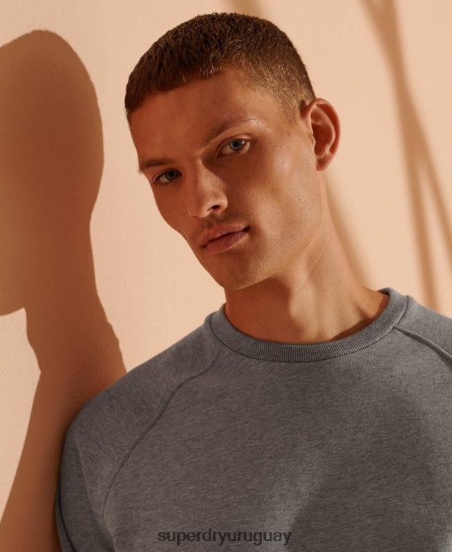 uy Superdry hombres sudadera de algodón orgánico de edición limitada gris claro DT2N8Z5220 ropa