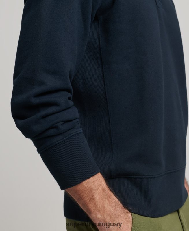 uy Superdry hombres sudadera de rugby sobreteñida Armada DT2N8Z585 ropa