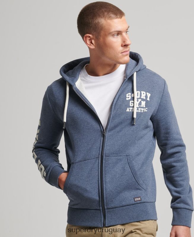 uy Superdry hombres sudadera deportiva con capucha y cremallera Armada DT2N8Z468 ropa