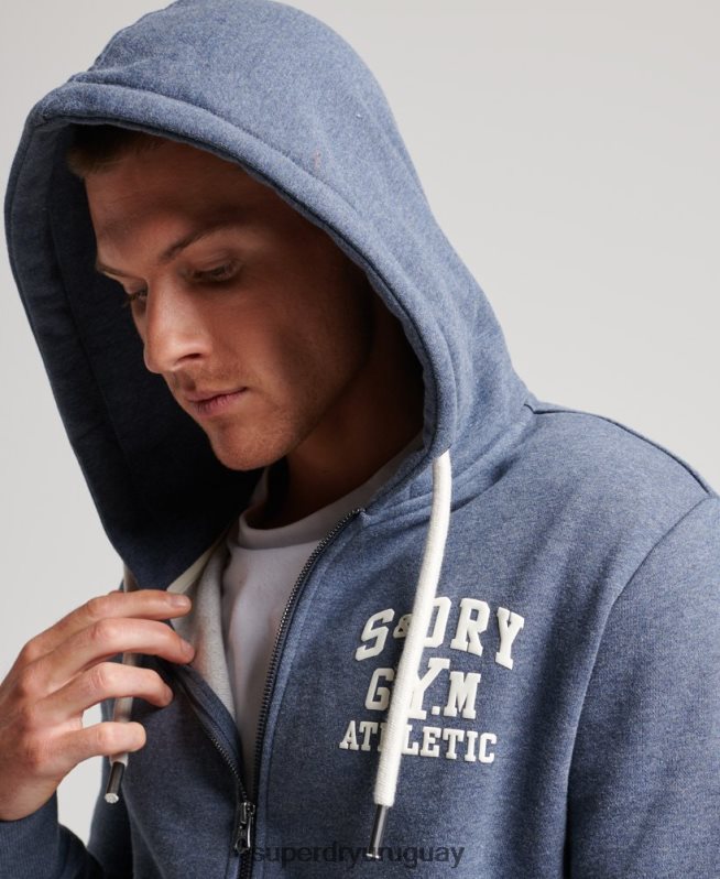 uy Superdry hombres sudadera deportiva con capucha y cremallera Armada DT2N8Z468 ropa