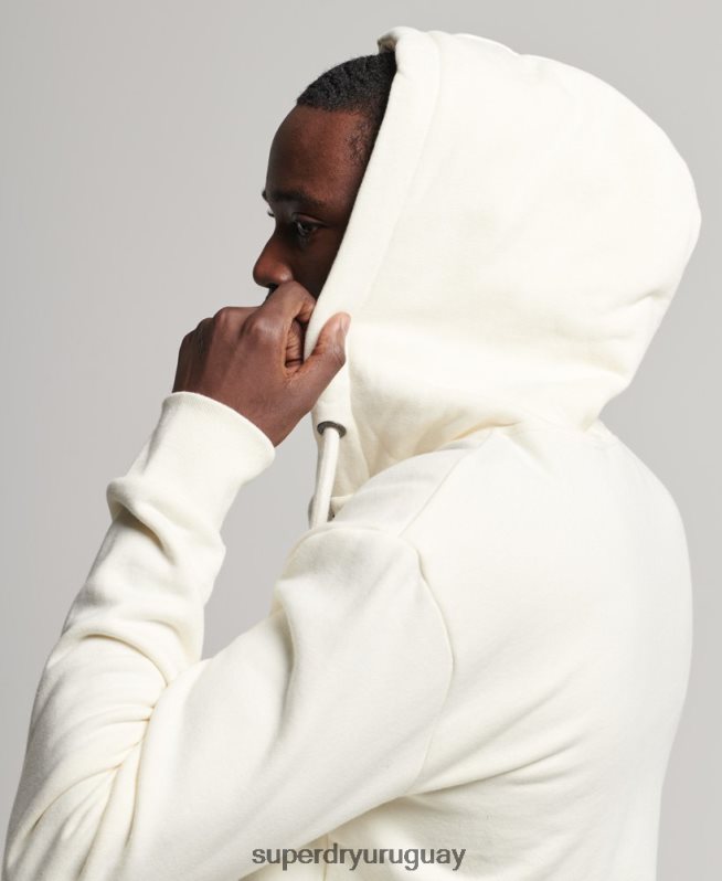uy Superdry hombres sudadera deportiva con capucha y cremallera crema DT2N8Z492 ropa