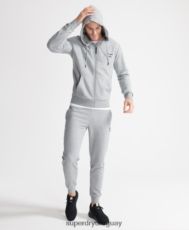 uy Superdry hombres sudadera deportiva con capucha y cremallera gris DT2N8Z5362 ropa