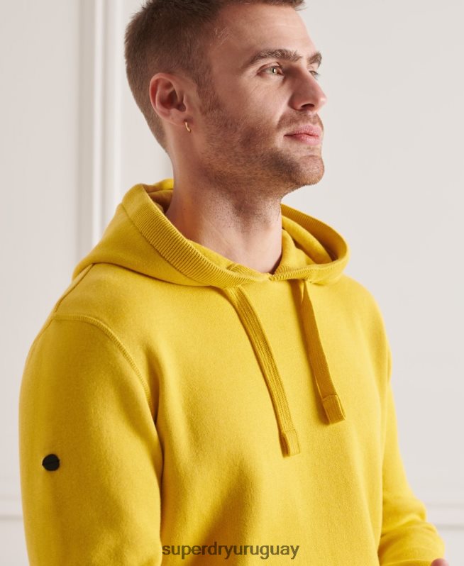 uy Superdry hombres sudadera esencial de algodón orgánico amarillo DT2N8Z5317 ropa