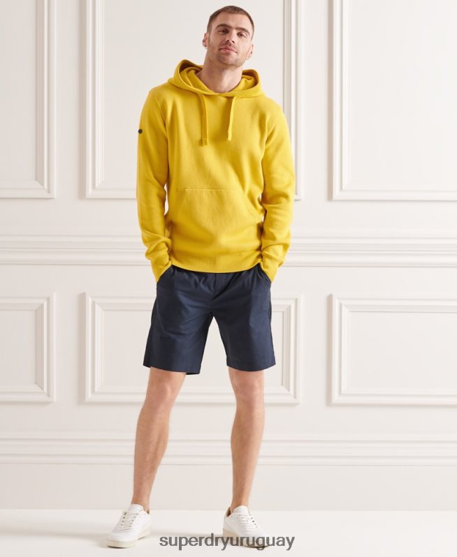 uy Superdry hombres sudadera esencial de algodón orgánico amarillo DT2N8Z5317 ropa