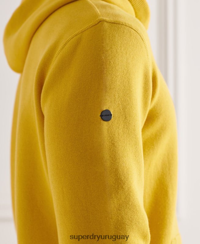 uy Superdry hombres sudadera esencial de algodón orgánico amarillo DT2N8Z5317 ropa