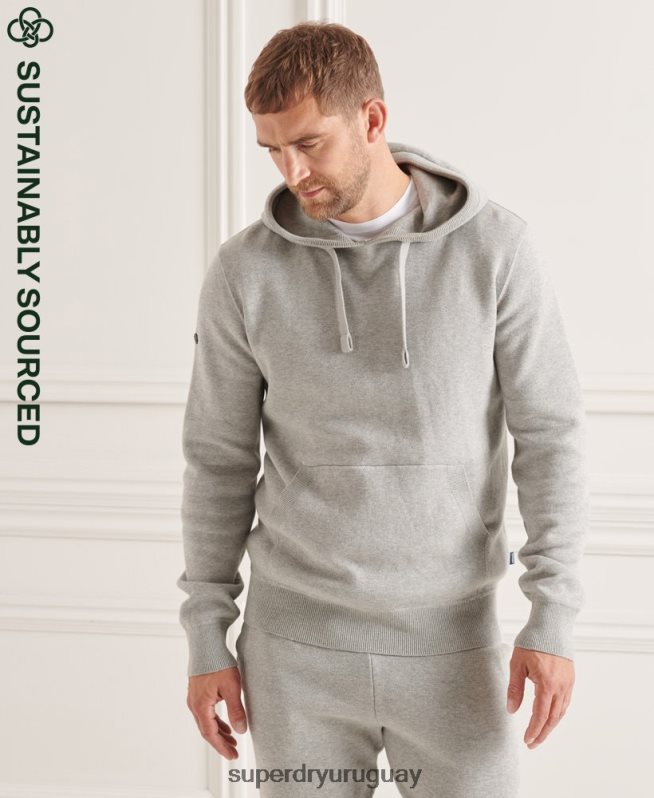 uy Superdry hombres sudadera esencial de algodón orgánico gris claro DT2N8Z5207 ropa